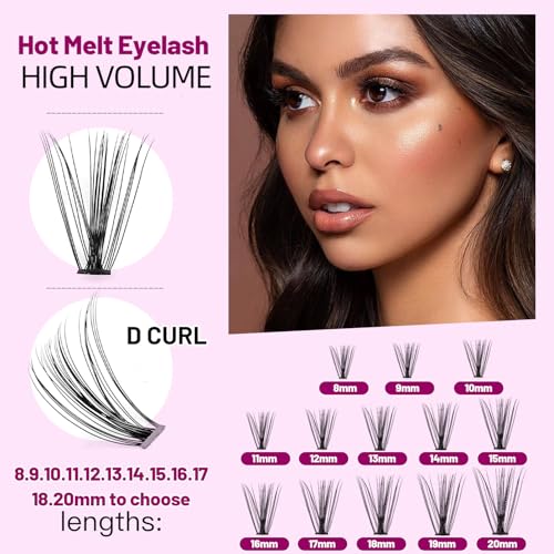 8/10/12/14/16/17/18/20mm 60pcs 20 Root Grafting Individual False Eyelashes Mink Natural Long Eye Lashes Cluster Extension Makeup Beauty Fake Eyelash (12mm)