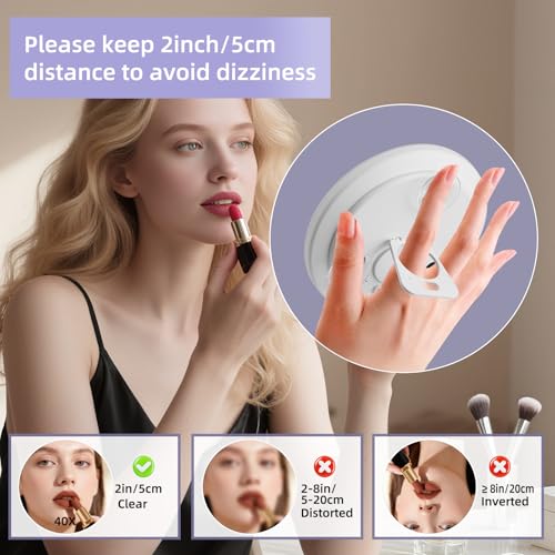 40X Magnifying Makeup Mirror with Suction Cups