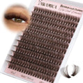 Dark Brown Lash Clusters 80D Fluffy D Curl 10-18mm
