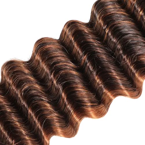 Brazilian Deep Wave Human Hair Bundles P4/30 Brown