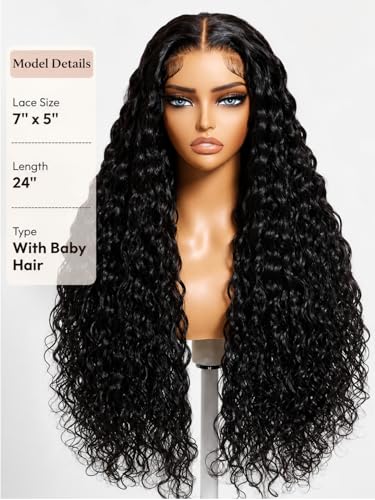 UNICE Bye Bye Knots Glueless Wig 7x5 Lace 18 Inch Water Wave