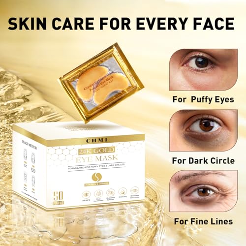 24K Gold Eye Patches for Dark Circles & Puffiness (200 Pairs)