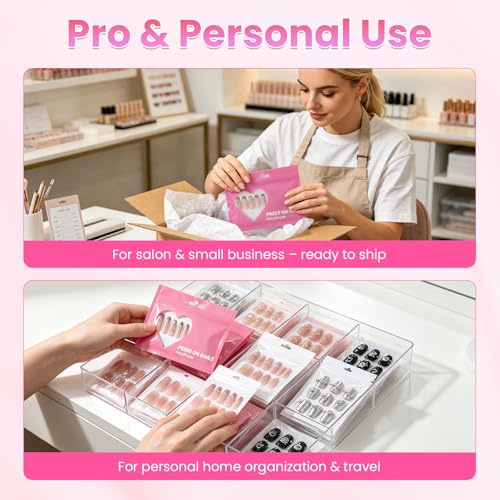 BQAN Press-On Nail Bags 50pk with Insert Cards & Tape