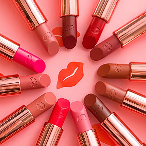 Revolution Satin Kiss Lipstick Ruby - Velvety Finish, Vegan