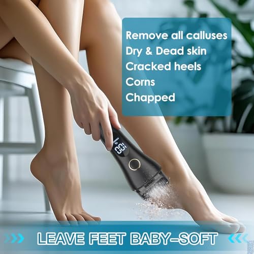 Electric Foot File Callus Remover Set (2 Pack) - Waterproof Pedicure Kit