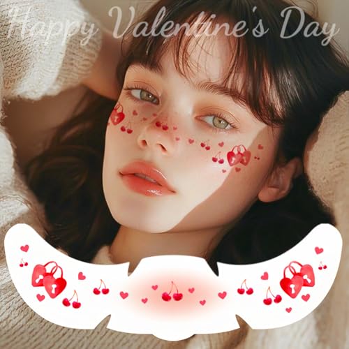 Valentine's Day Face Tattoo Stickers, 8 Sheets Waterproof Temporary Freckles