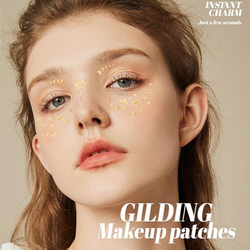 Golden Glitter Freckle Patches - 10Pcs Waterproof Face Tattoos