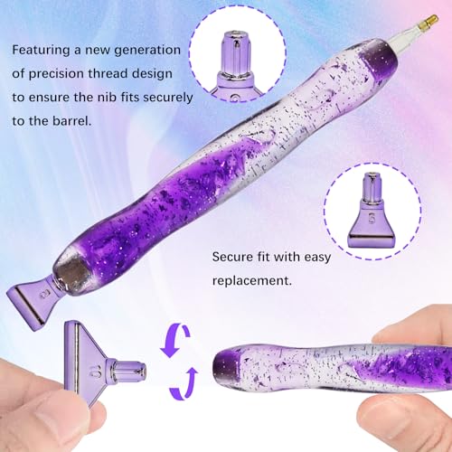 5D Diamond Painting Pen Kit 26-Piece with 15 Nibs & Accessories
