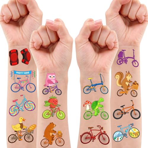 96 PCS Bike Temporary Tattoos for Kids - Cycling Party Favors