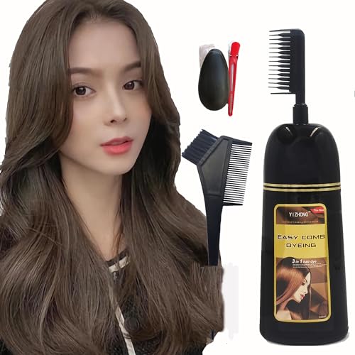 Dark Ash Blonde Hair Dye Shampoo with Comb