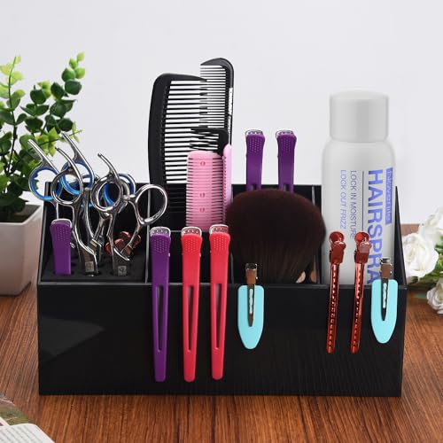 Noverlife Black Hair Scissors Storage Box Large Shear Holder for Salon & Barbershop
