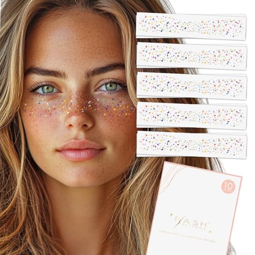 Rainbow Confetti Freckles Flash Tattoos Set of 10