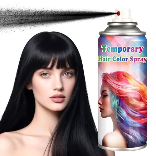 Temporary Hair Color Spray - Black 120ML, Quick-Dry
