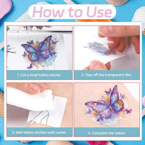 Sweet Doughnut Tattoos Temporary - 200+ Sassy and Six Birthday Decorations Sweet Ice Cream Fake Tattoo Stickers Happy 6th Birthday Donut Themed Party Decoration Favors Supplies Prizes Gifts