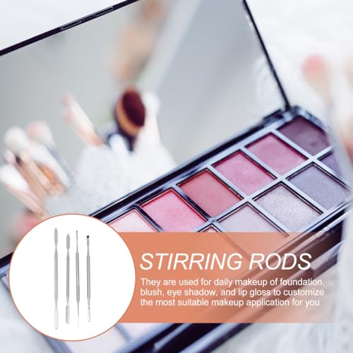 4-Piece Stainless Steel Makeup Spatula Set for Mixing Cosmetics