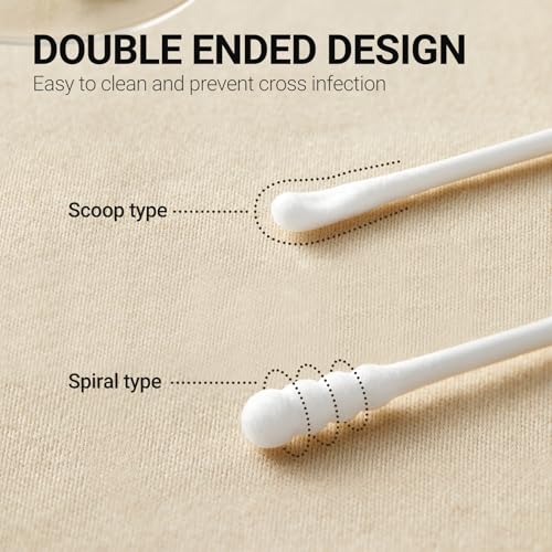 Baby Cotton Swabs 400Pcs - Organic Ear & Nose Cleaners for Newborn & Kids