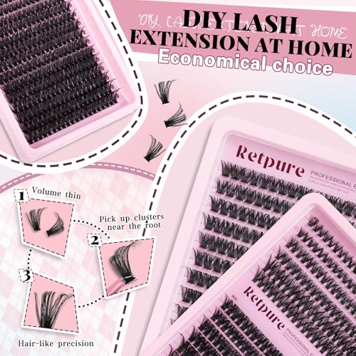 Lash Clusters Kit 800pcs DIY Eyelash Extensions 10-20mm