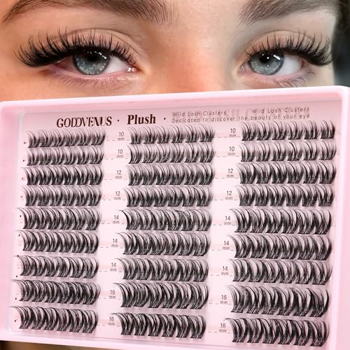 Goddvenus D Curl Plush Lash Clusters - Natural Wispy Extensions