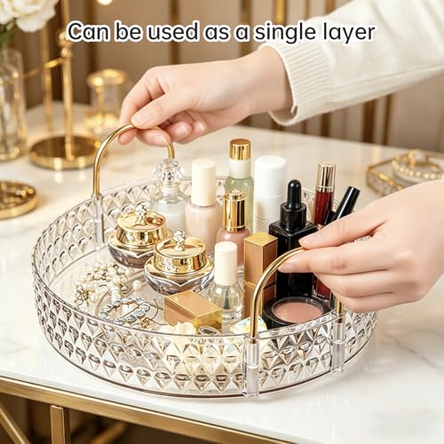 Slim 2-Tier Acrylic Cosmetic Organizer for Small Spaces