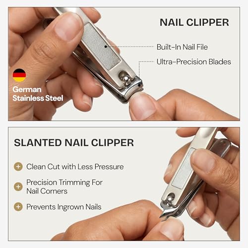 9-in-1 Professional Manicure Pedicure Set - Stainless Steel Tools