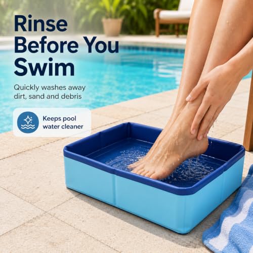 Portable Collapsible Foot Bath for Pool and Beach Use - 19.69"