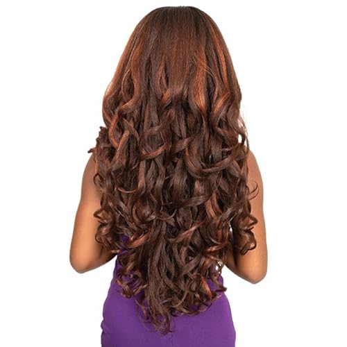 Janet Collection melt HD 360 HUMAN HAIR BLEND PRIME UNIMIX Hand-Tied 13X6 Frontal Baby Hair Transparent Lace GLUELESS TUPI WIG With SOFT YAKY TEXTURE. (COLOR #1)