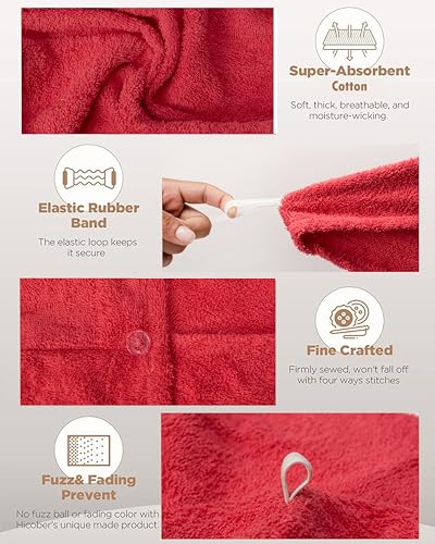 100% Cotton Hair Wrap Towels - Pack of 2, Soft & Absorbent