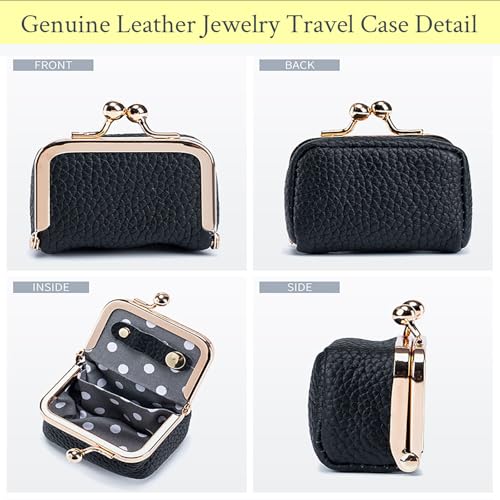 Mini Portable Leather Jewelry Travel Case - Anti-Tip Organizer