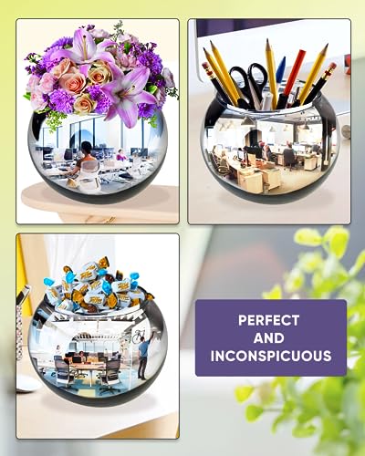 6-Inch Convex Mirror Vase - Stylish Desk Organizer & Decor