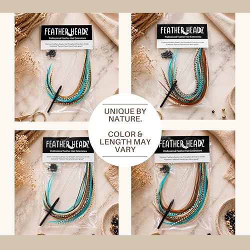 Feather Hair Extensions – 21 Real Rooster Feathers, 9"–14" Long