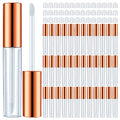 Nuanchu 100 Pcs 10 ml Lip Gloss Tubes Bulk Empty Plastic Lip Gloss Containers Clear Tubes Refillable Balm with Wand and Rubber Inserts Containers Bottles for DIY Makeup Travel (Rose Gold)