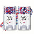 Patriotic Glitter Sticks - Red White Blue Makeup (2PCS)