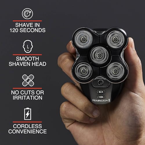 Remington Balder Pro XR7000 5 Blade Head Shaver for Men, Wet & Dry Rotary Razor