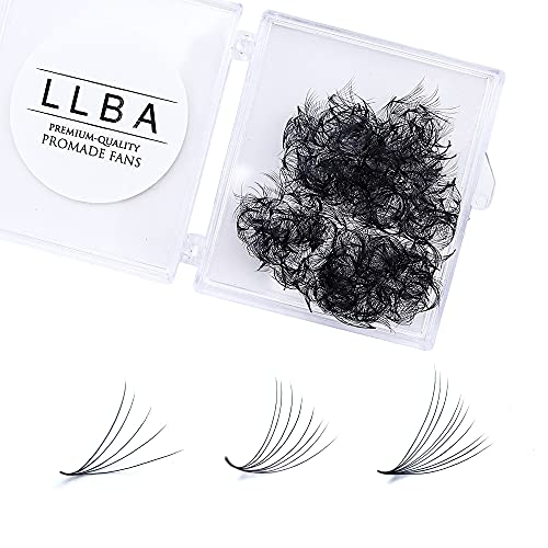 LLBA Promade Fans | Handmade Volume Eyelashes | Multi Selections From 3D To 16D | C CC D DD L M Curl | Thickness 0.03 ~ 0.1 mm | 8 - 20mm Length | Long Lasting | Easy Application (10D-0.03 D 20 mm)