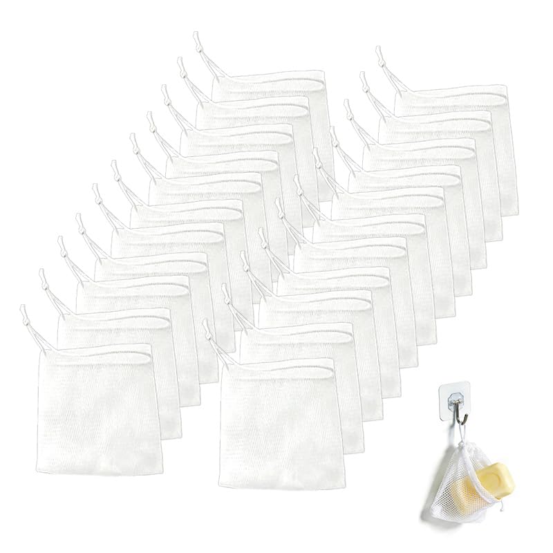 40 PCS Soap Saver Bags with Drawstring - Exfoliating Mesh