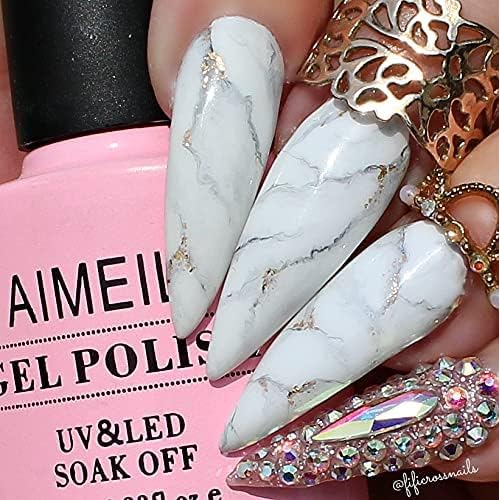AIMEILI 2Pcs Black White Gel Nail Polish, Builder Base Clear Sheer Color Gel Set