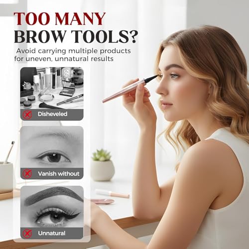 4-Tip Micro Eyebrow Pencil, Waterproof & Long-Lasting
