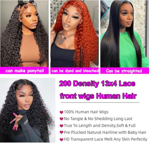 30 Inch Deep Wave Lace Front Wig 200 Density 13x4 HD