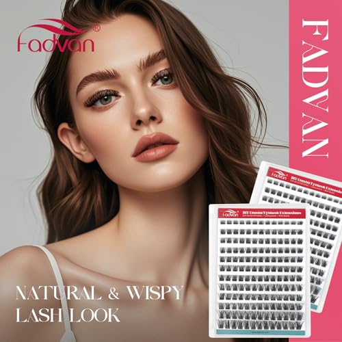 FADVAN Cluster Lashes 156PC - D-Curl Lash Extensions 8-16mm