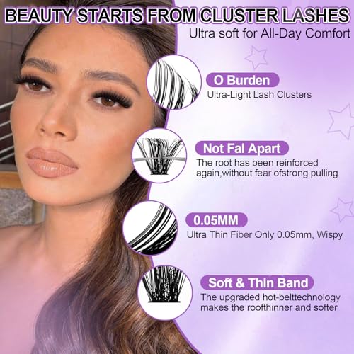 Cluster Lashes 60D+80D 540PCS DIY Eyelash Extensions 9-16mm
