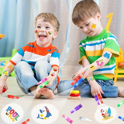 72 Piece Glow Party Set - LED Finger Lights & Luminous Tattoos