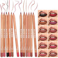 12-Color Matte Lip Liner Set, High Pigment Waterproof Lipliner Kit