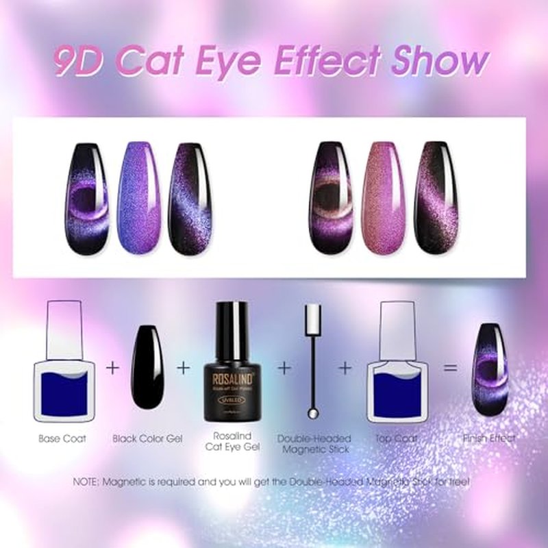 ROSALIND Magnetic Cat Eye Gel Polish 8-Color Set