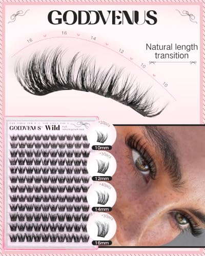 Goddvenus D Curl Fluffy Lash Clusters - 120pcs Individual Eyelash Extensions