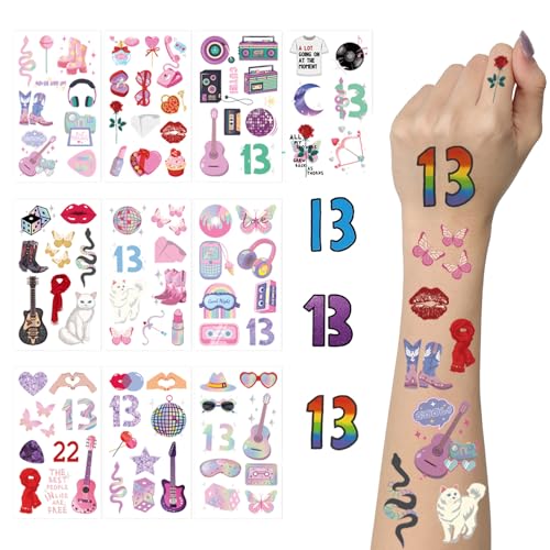 91 Pcs Music Temporary Tattoos - Waterproof Concert Festival Stickers