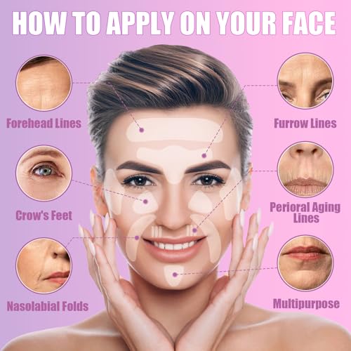208 Pcs Advanced Anti Facial Wrinkle Patches,Set of Facial Stickers Tape for Reducing Forehead Eye and Upper Lip for Overnight Skin Repair