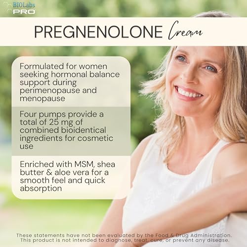 BIOLABS PRO Pregnenolone Cream 2.5% - Bioidentical Natural Pregnenolone - 25mg Per Dose - Three Month Supply - Luxury Bottle - 3.6oz
