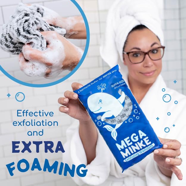 JJ KENT Mega Minke Exfoliating Body Scrubber, 39.5×9 inch