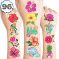Hibiscus Temporary Tattoos - 100 PCS Hawaiian Luau Party Favors