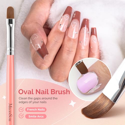 MelodySusie Orange 3-Pack Nail Art Clean Up Brushes for Manicure & Pedicure